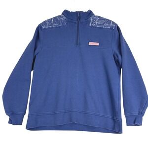 Vineyard Vines 1/4‎ Zip Sweater Boys XL Blue Cotton Nautical